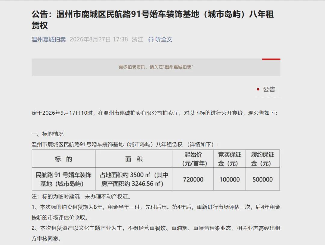 红人圈动态 | 红极一时!温州市中心网红街区出租,72万/年